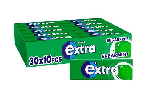 Wrigley's Extra Spearmint Chewing Gum Sugar Free 10 Pieces Pack Size: 1 X 30 (10 Pellets) 5 Wrigley's Extra Spearmint Chewing Gum Sugar Free 10 Pieces Pack Size: 1 X 30 (10 Pellets) - Image 3
