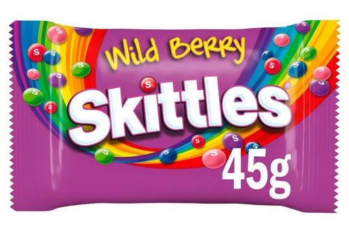 Skittles Wild Berry Sweets Bag 45g Pack Size: 36 X 45g 3 Skittles Wild Berry Sweets Bag 45g Pack Size: 36 X 45g