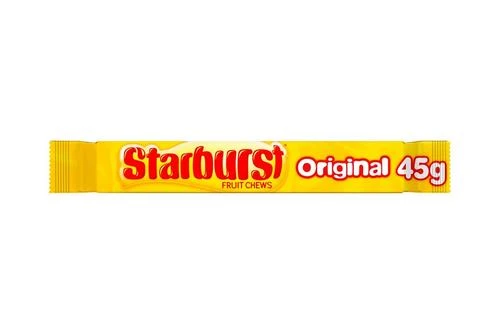 Starburst Original Fruit Chews Sweets 45g Pack Size: 1 X 24 3 Starburst Original Fruit Chews Sweets 45g Pack Size: 1 X 24