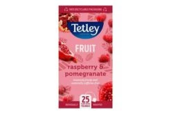 Tetley Raspberry & Pomegranate String Tag Tea Bag Pack Size: 6 X 25
