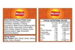Walkers Roast Chicken Crisps 32.5g Pack Size: 32 X 32.5g -Snack Store 114757 4