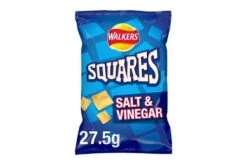 Walkers Squares Salt & Vinegar Snack Crisps 27.5g Pack Size: 32 X 27.5g