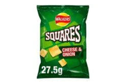 Walkers Squares Cheese & Onion Snack Crisps 27.5g Pack Size: 32 X 27.5g