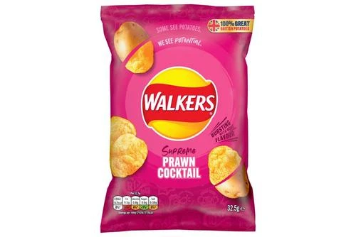 Walkers Prawn Cocktail Crisps 32.5g Pack Size: 32 X 32.5g 4 Walkers Prawn Cocktail Crisps 32.5g Pack Size: 32 X 32.5g - Image 2