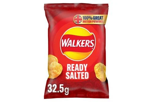 Walkers Ready Salted Crisps 32.5g Pack Size: 32 X 32.5g 3 Walkers Ready Salted Crisps 32.5g Pack Size: 32 X 32.5g