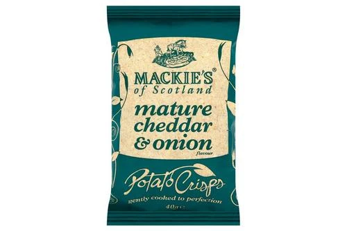 Mackies Cheddar & Onion CrispsSCO 24x40g Pack Size: 24X40G 3 Mackies Cheddar & Onion CrispsSCO 24x40g Pack Size: 24X40G