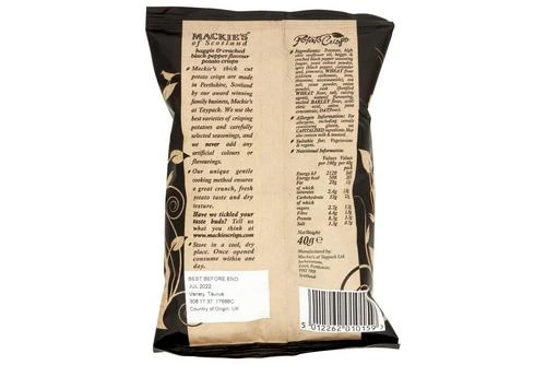 Mackie's Of Scotland Haggis & Black Pepper (Scotland Only) Pack Size: 24 X 40g 4 Mackie's Of Scotland Haggis & Black Pepper (Scotland Only) Pack Size: 24 X 40g - Image 2