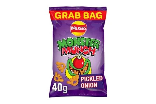 Walkers Monster Munch Pickled Onion Snacks 40g Pack Size: 30 X 40g 3 Walkers Monster Munch Pickled Onion Snacks 40g Pack Size: 30 X 40g
