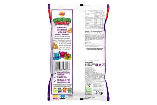 Walkers Monster Munch Pickled Onion Snacks 40g Pack Size: 30 X 40g 5 Walkers Monster Munch Pickled Onion Snacks 40g Pack Size: 30 X 40g - Image 3