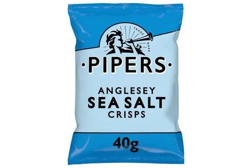 Pipers Anglesey Sea Salt Crisps 40g Pack Size: 24 X 40g 3 Pipers Anglesey Sea Salt Crisps 40g Pack Size: 24 X 40g