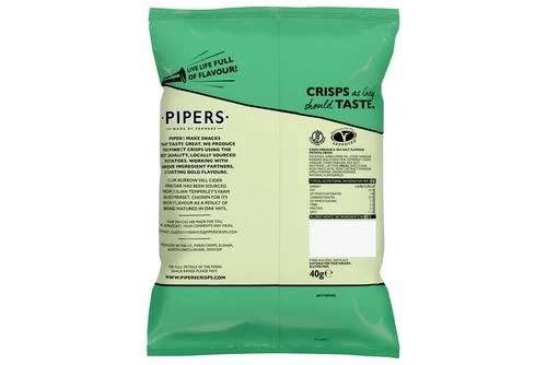 Pipers Burrow Hill Cider Vinegar & Sea Salt Crisps 40g Pack Size: 24 X 40g 5 Pipers Burrow Hill Cider Vinegar & Sea Salt Crisps 40g Pack Size: 24 X 40g - Image 3
