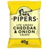 Pipers Lye Cross Cheddar & Onion Crisps 40g Pack Size: 24 X 40g -Snack Store 118848 1