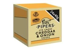 Pipers Lye Cross Cheddar & Onion Crisps 40g Pack Size: 24 X 40g -Snack Store 118848 5