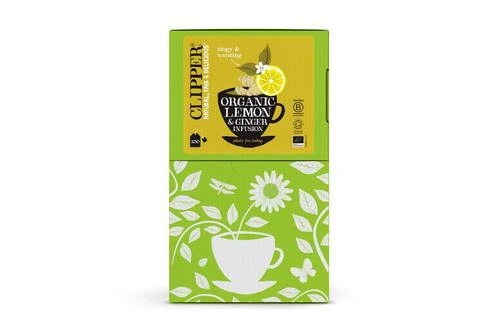 Clipper Organic Infused Lemon Ginger Envelope Tea Pack Size: 1 X 250 3 Clipper Organic Infused Lemon Ginger Envelope Tea Pack Size: 1 X 250