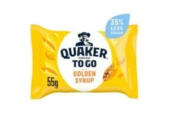 Quaker Porridge To Go Golden Syrup Breakfast Bar 55g Pack Size: 12 X 55g