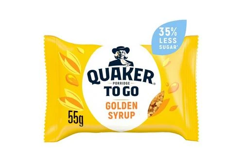 Quaker Porridge To Go Golden Syrup Breakfast Bar 55g Pack Size: 12 X 55g 3 Quaker Porridge To Go Golden Syrup Breakfast Bar 55g Pack Size: 12 X 55g