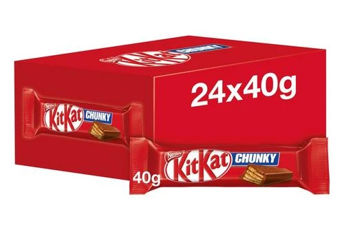 Kit Kat Chunky Milk Chocolate Bar 40g Pack Size: 24 X 40g 3 Kit Kat Chunky Milk Chocolate Bar 40g Pack Size: 24 X 40g