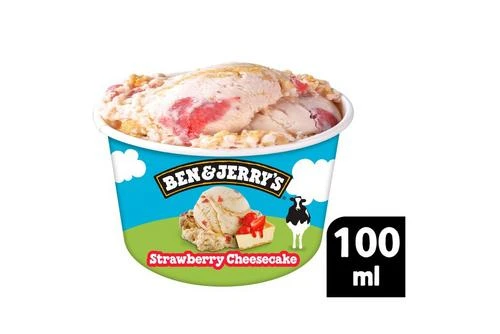Ben & Jerry's Strawberry Cheesecake Ice Cream 100ml Pack Size: 12 X 100ml 3 Ben & Jerry's Strawberry Cheesecake Ice Cream 100ml Pack Size: 12 X 100ml