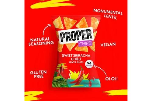 Properchips Sweet Sriracha & Chilli Lentil Chips 20g Pack Size: 24 X 20g 6 Properchips Sweet Sriracha & Chilli Lentil Chips 20g Pack Size: 24 X 20g - Image 4