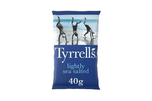 Tyrrells Lightly Sea Salted Crisps 40g Pack Size: 24 X 40g 3 Tyrrells Lightly Sea Salted Crisps 40g Pack Size: 24 X 40g
