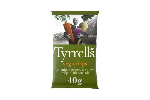 Tyrrells Vegetable Crisps 40g Pack Size: 24 X 40g 3 Tyrrells Vegetable Crisps 40g Pack Size: 24 X 40g