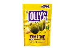 Olly's Olives Lemon & Thyme Green Halkidiki Olives 50G Pack Size: 12 X 50g
