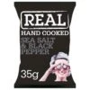 Real Handcooked Sea Salt & Black Pepper Flavour Potato Crisps 35g Pack Size: 1 X 48 -Snack Store 131996 1