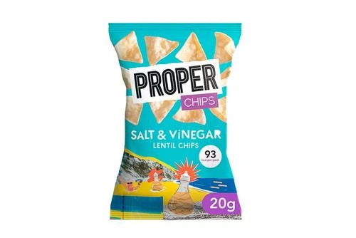Properchips Salt & Vinegar Lentil Chips Pack Size: 24 X 20g 3 Properchips Salt & Vinegar Lentil Chips Pack Size: 24 X 20g
