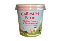 Callestick Farm Clotted Cream & Strawberry Ice Cream 125ml Pack Size: 24 X 125ml -Snack Store 132685 2