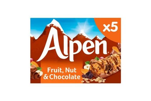 Alpen Cereal Bar Fruit & Nut With Milk Chocolate Multipack Pack Size: 10 X 5 X 29g 3 Alpen Cereal Bar Fruit & Nut With Milk Chocolate Multipack Pack Size: 10 X 5 X 29g