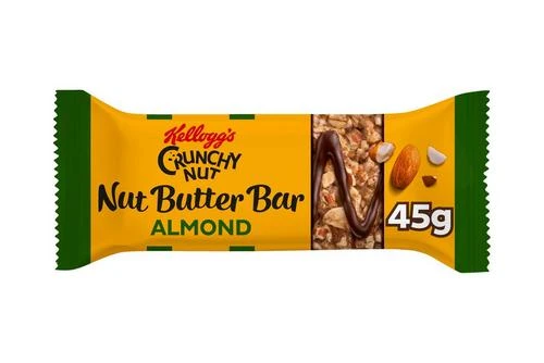 Kellogg's Crunchy Nut Almond Butter Bar Pack Size: 12 X 45g 3 Kellogg's Crunchy Nut Almond Butter Bar Pack Size: 12 X 45g