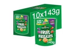 Rowntree's Fruit Pastilles Vegan Friendly Sweets Sharing Pouch 143g Pack Size: 10 X 143g