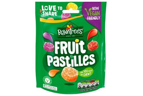 Rowntree's Fruit Pastilles Vegan Friendly Sweets Sharing Pouch 143g Pack Size: 10 X 143g 4 Rowntree's Fruit Pastilles Vegan Friendly Sweets Sharing Pouch 143g Pack Size: 10 X 143g - Image 2