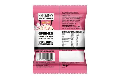 Metcalfe's Yoghurt & Strawberry Rice Cakes Pack Size: 12 X 34g 4 Metcalfe's Yoghurt & Strawberry Rice Cakes Pack Size: 12 X 34g - Image 2