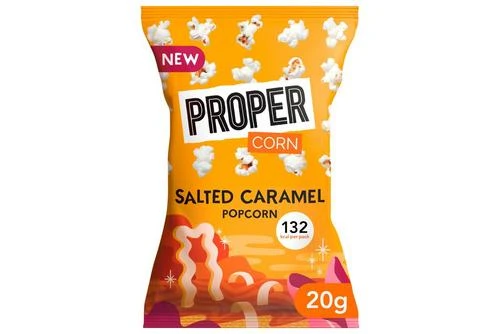Propercorn Salted Caramel Popcorn Pack Size: 24 X 28g 3 Propercorn Salted Caramel Popcorn Pack Size: 24 X 28g