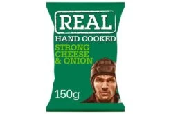 Real Strong Cheese & Onion Crisps Pack Size: 12 X 150g