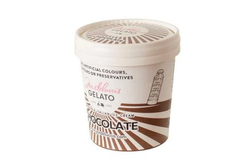 Joe Delucci's Chocolate Gelato Tub Pack Size: 16 X 120ml 3 Joe Delucci's Chocolate Gelato Tub Pack Size: 16 X 120ml