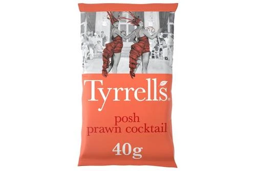 Tyrrell's Posh Prawn Cocktail Pack Size: 24 X 40g 3 Tyrrell's Posh Prawn Cocktail Pack Size: 24 X 40g