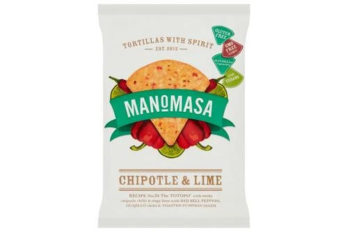 Manomasa Chipotle & Lime Tortilla Pack Size: 16 X 35g 3 Manomasa Chipotle & Lime Tortilla Pack Size: 16 X 35g