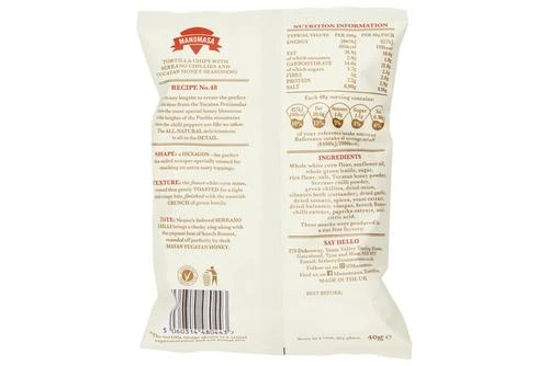 Manomasa Chilli & Honey Tortillas Pack Size: 16 X 40g 5 Manomasa Chilli & Honey Tortillas Pack Size: 16 X 40g - Image 3