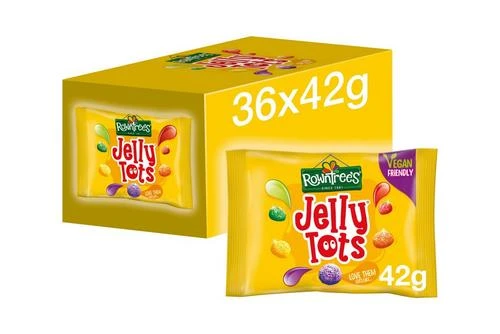 Rowntree's Jelly Tots Sweets Bag 42g Pack Size: 36 X 42g 2 Rowntree's Jelly Tots Sweets Bag 42g Pack Size: 36 X 42g