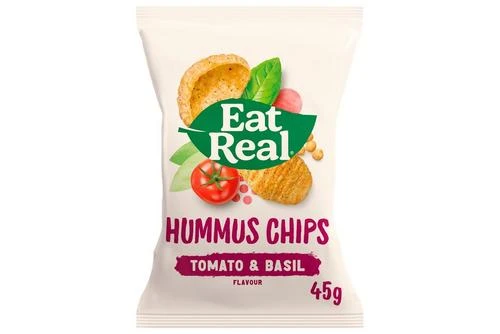 Eat Real Hummus Tomato & Basil Pack Size: 12 X 45g 3 Eat Real Hummus Tomato & Basil Pack Size: 12 X 45g