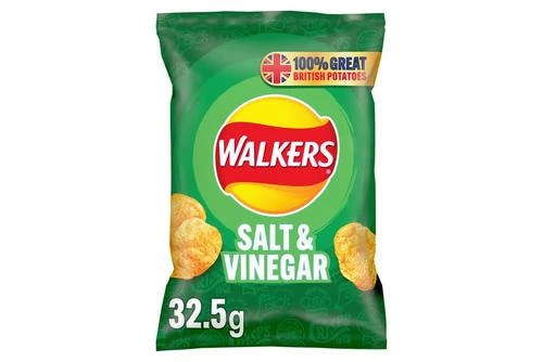 Walkers Salt & Vinegar Crisps 32.5g Pack Size: 48 X 32.5g 3 Walkers Salt & Vinegar Crisps 32.5g Pack Size: 48 X 32.5g