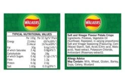 Walkers Salt & Vinegar Crisps 32.5g Pack Size: 48 X 32.5g 10 Walkers Salt & Vinegar Crisps 32.5g Pack Size: 48 X 32.5g -Snack Store 21422 4