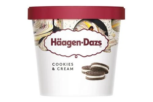 Häagen-Dazs Cookies & Cream Ice Cream Pack Size: 24 X 95ml 3 Häagen-Dazs Cookies & Cream Ice Cream Pack Size: 24 X 95ml