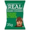 Real Handcooked Strong Cheese & Onion Flavour Potato Crisps 35g Pack Size: 48 X 35g -Snack Store 26711 1