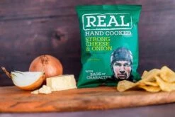 Real Handcooked Strong Cheese & Onion Flavour Potato Crisps 35g Pack Size: 48 X 35g -Snack Store 26711 5