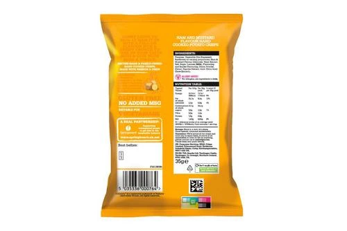 Real Hand Cooked Ham & English Mustard Flavour Potato Crisps Pack Size: 48 X 35g 4 Real Hand Cooked Ham & English Mustard Flavour Potato Crisps Pack Size: 48 X 35g - Image 2