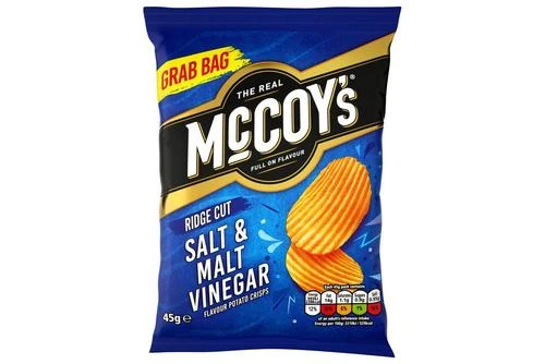 McCoy's Salt & Malt Vinegar Grab Bag Crisps 45g Pack Size: 36 X 45g 4 McCoy's Salt & Malt Vinegar Grab Bag Crisps 45g Pack Size: 36 X 45g - Image 2