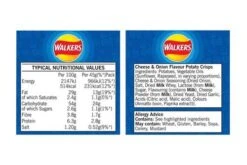 Walkers Cheese & Onion Crisps 45g Pack Size: 32 X 45g -Snack Store 87619 4